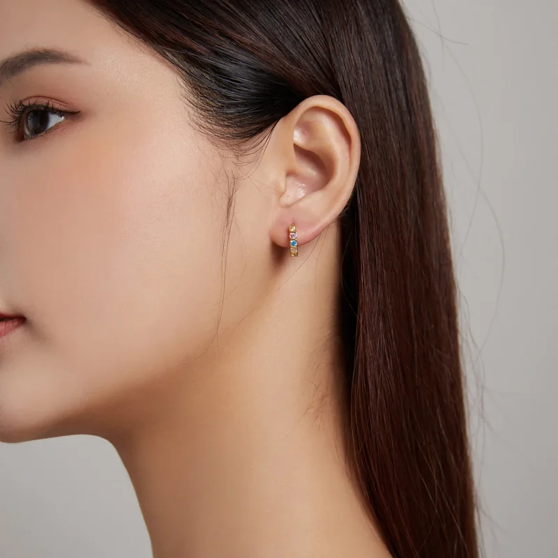 (imagine pentru) Pandora Style Shine Hoop Earrings - SCE1166-B - Vizualizare 6