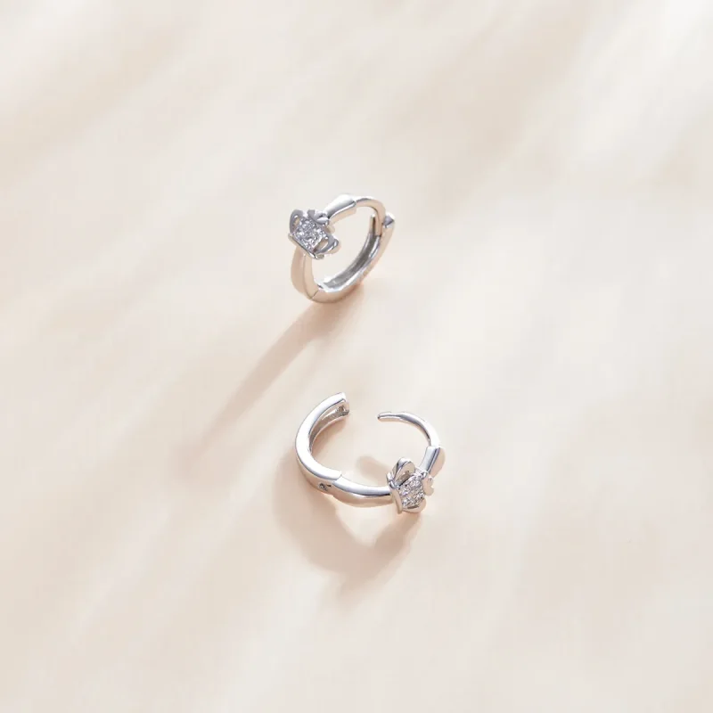 (imagine pentru) Pandora Style Shining Crown Hoop Earrings - SCE1044 - Vizualizare 3