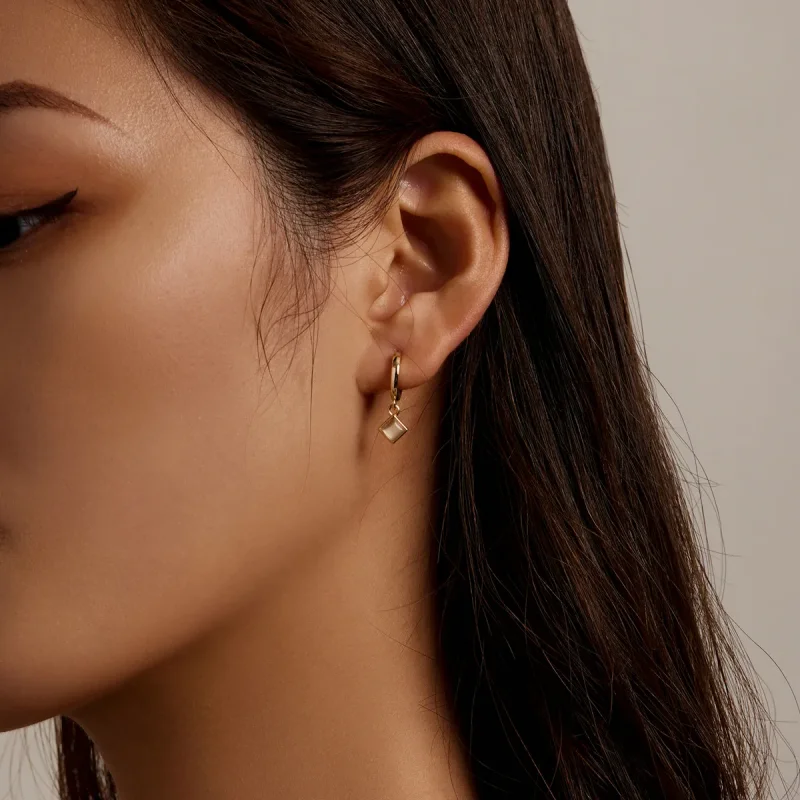 (imagine pentru) Pandora Style Simple Geometry Hoop Earrings - SCE1322 - Vizualizare 3