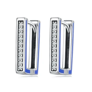 (imagine pentru) Pandora Style Simple Square Hoop Earrings - SCE1504