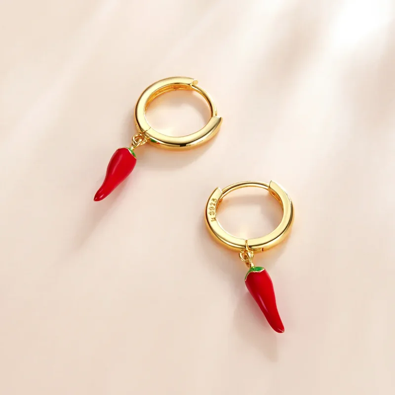 (imagine pentru) Pandora Style Small Pepper Hoop Earrings - SCE1206 - Vizualizare 2