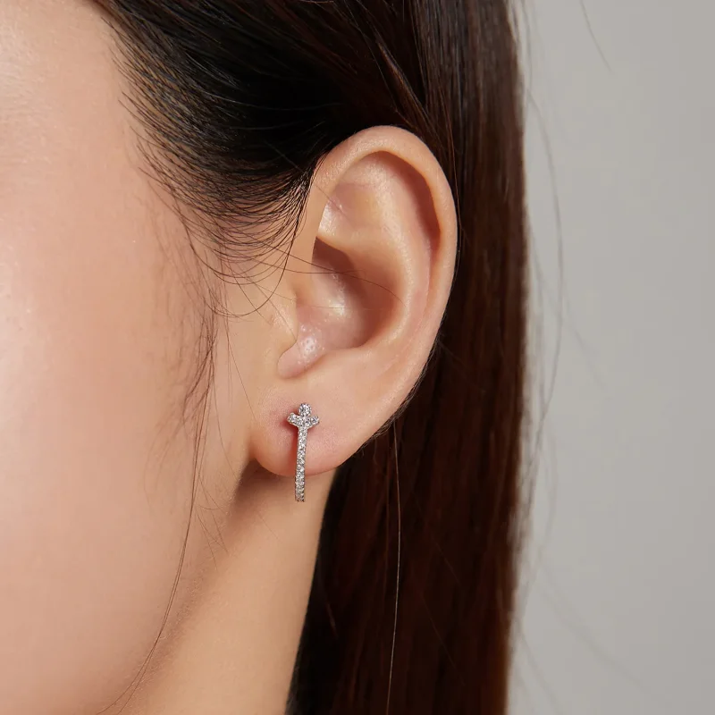 (imagine pentru) Pandora Style Urban Fashion Hoop Earrings - SCE1186-A - Vizualizare 4