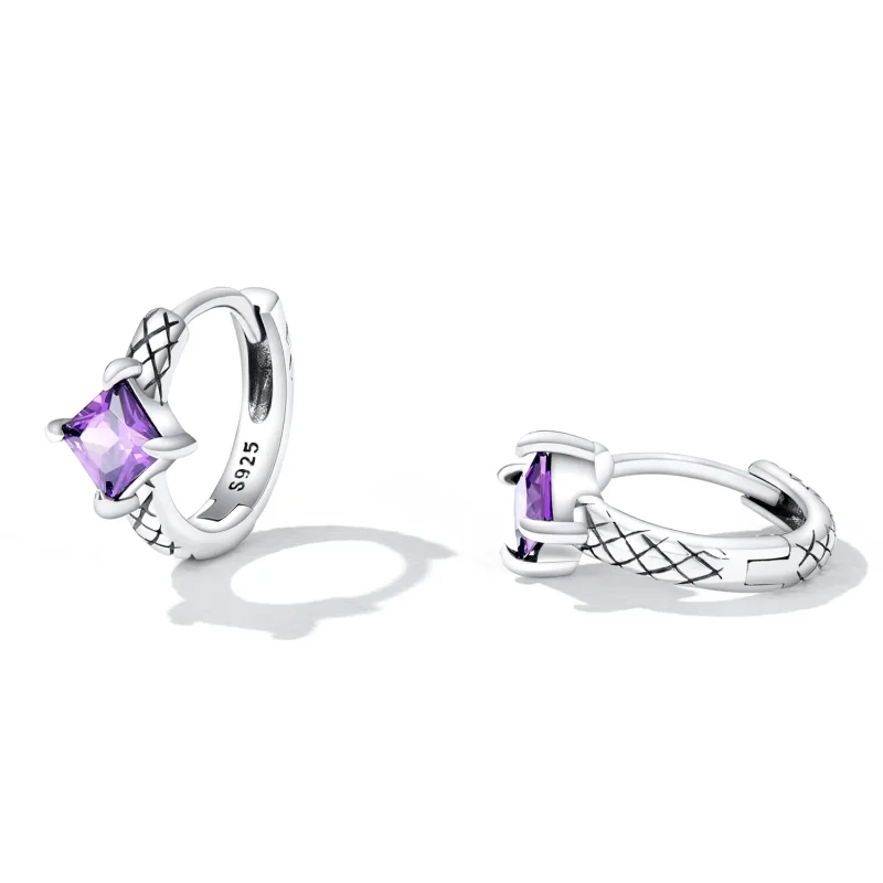 (imagine pentru) Stil Pandora, cercei hoop cu model de șarpe și zirconiu - SCE1417 - Vizualizare 2