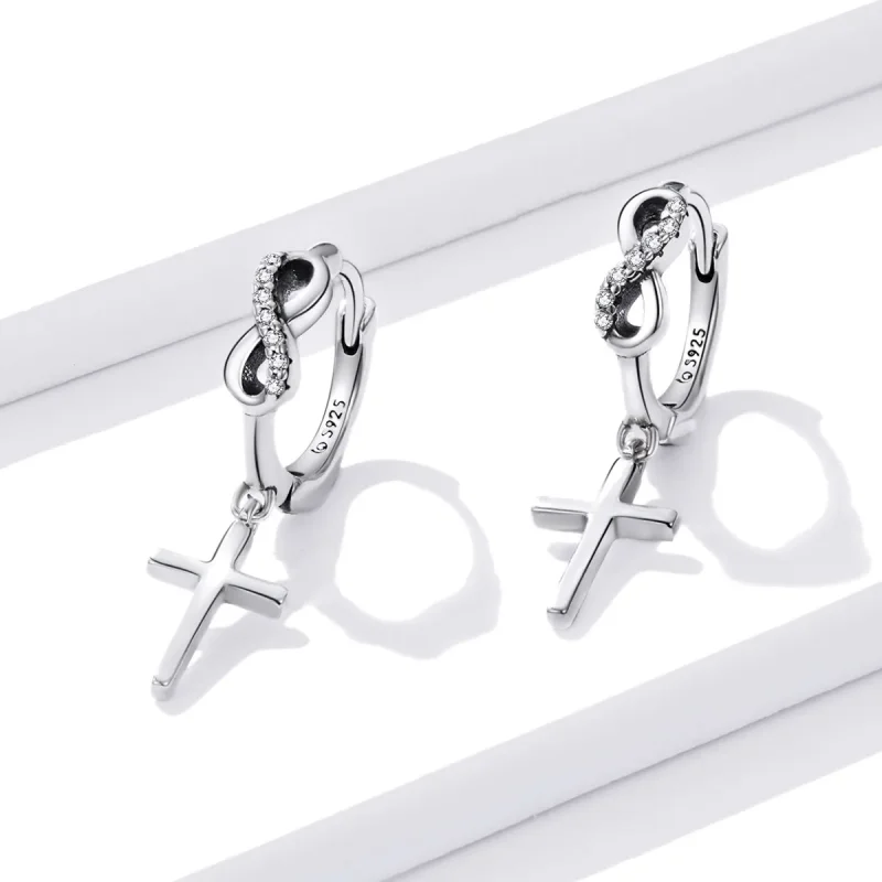 (imagine pentru) Stilul Pandora cercei creativi cu cruciuliță - BSE474 - Vizualizare 2