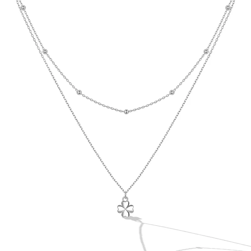 (imagine pentru) Colier cu două trifoi Pandora Style - SCN481 - Vizualizare 2