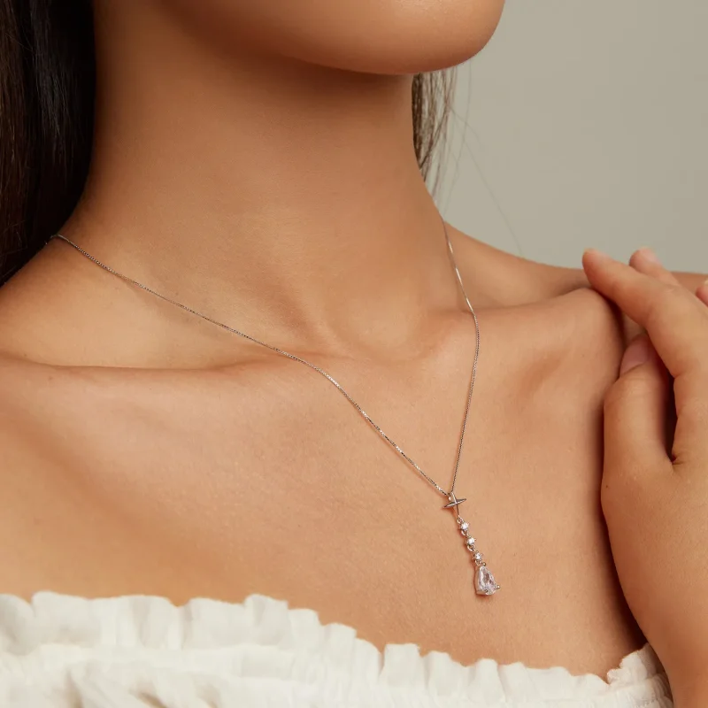 (imagine pentru) Colier cu picături de apă în stil Pandora Starburst - BSN259 - Vizualizare 8