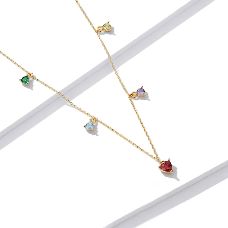 (imagine pentru) Colier cu zirconiu multicolor în stilul Pandora - BSN234 - Vizualizare 3