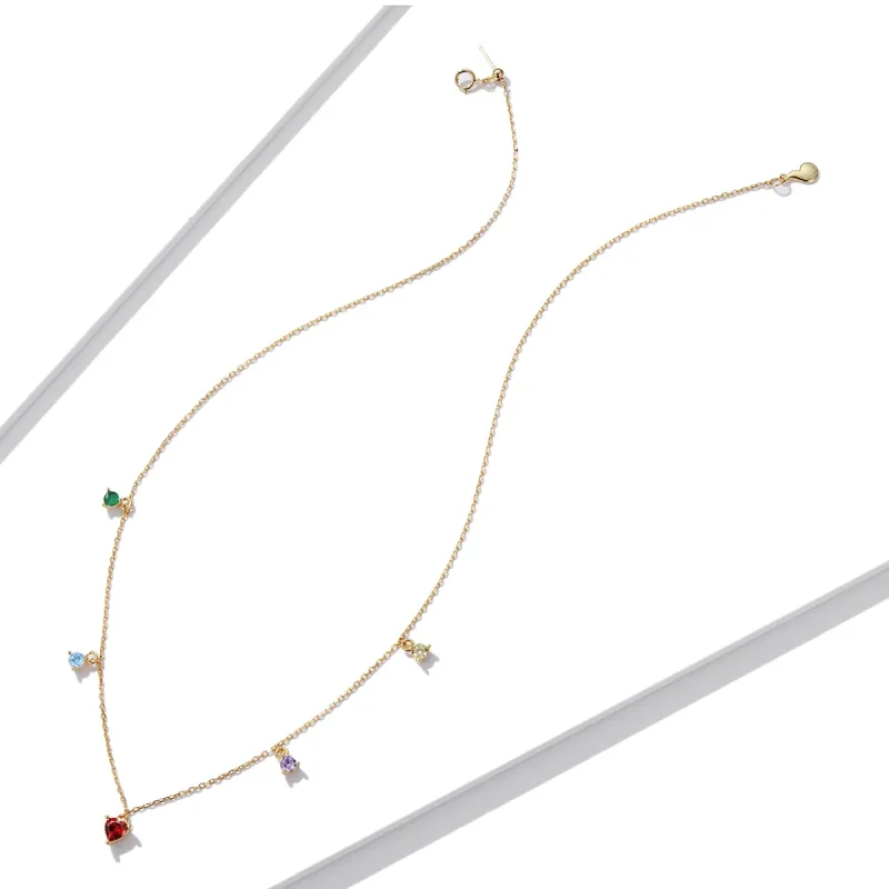 (imagine pentru) Colier cu zirconiu multicolor în stilul Pandora - BSN234 - Vizualizare 4