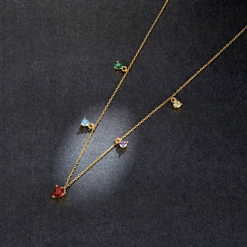 (imagine pentru) Colier cu zirconiu multicolor în stilul Pandora - BSN234 - Vizualizare 5