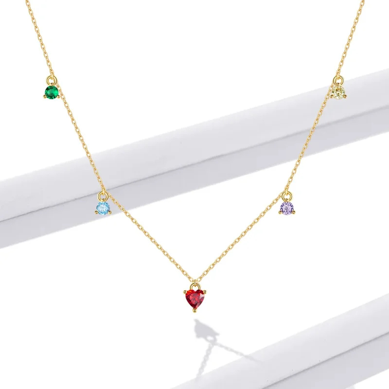 (imagine pentru) Colier cu zirconiu multicolor în stilul Pandora - BSN234 - Vizualizare 6