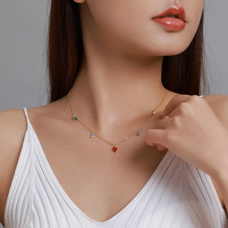 (imagine pentru) Colier cu zirconiu multicolor în stilul Pandora - BSN234 - Vizualizare 8