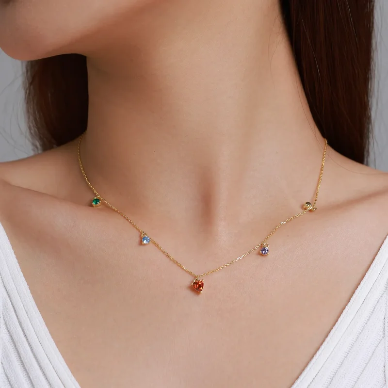 (imagine pentru) Colier cu zirconiu multicolor în stilul Pandora - BSN234 - Vizualizare 9