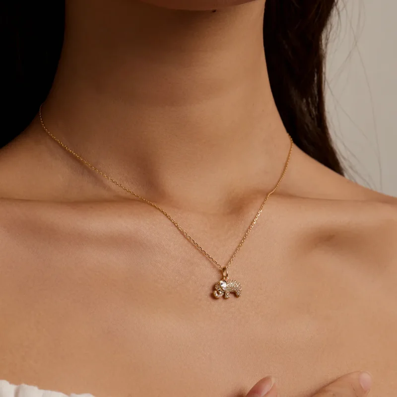 (imagine pentru) Colier elegant cu elefant în stil Pandora - BSN239-B - Vizualizare 3