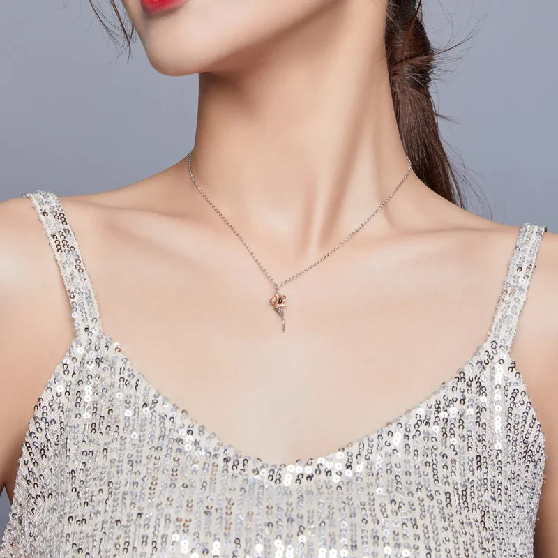 (imagine pentru) Colier elegant în stilul Pandora cu trandafir - BSN190 - Vizualizare 7