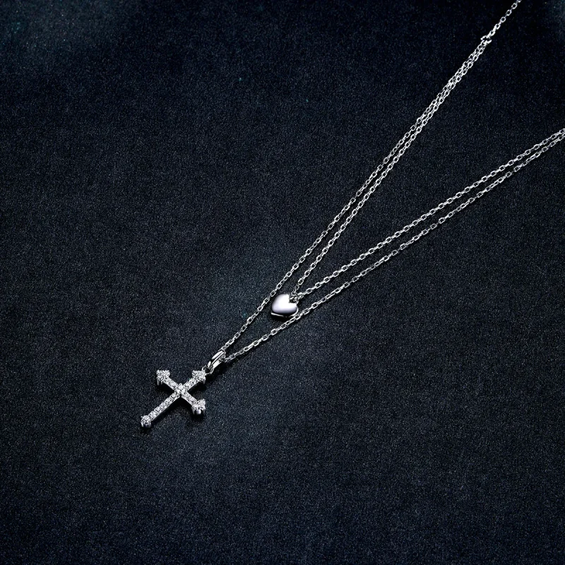 (imagine pentru) Colier în stil Pandora cu cruciuliță iubire - BSN197 - Vizualizare 6