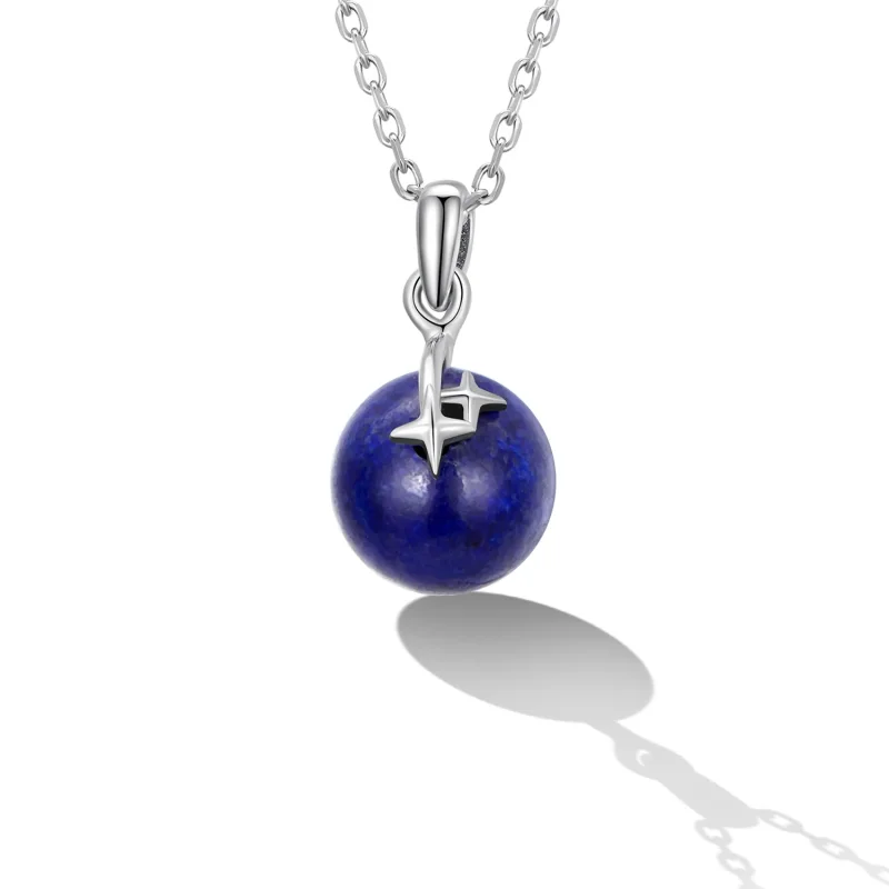 (imagine pentru) Colier în stil Pandora cu meteorit din Lapis Lazuli - SCN480 - Vizualizare 2