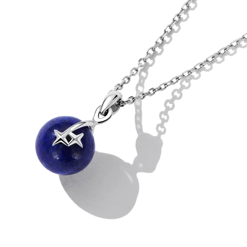 (imagine pentru) Colier în stil Pandora cu meteorit din Lapis Lazuli - SCN480 - Vizualizare 3