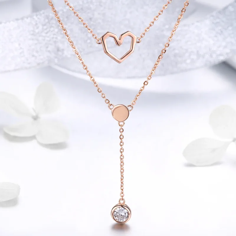 (imagine pentru) Colier Tip Pandora cu Țara Inimii din aur rose - SCN317 - Vizualizare 2