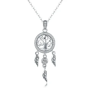 (imagine pentru) Colier Tip Pandora cu Arborele vieții Dreamcatcher din argint - SCN298