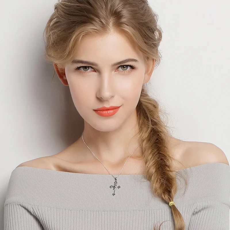 (imagine pentru) Colier Tip Pandora cu Crucea trandafirilor din argint - SCN091 - Vizualizare 9