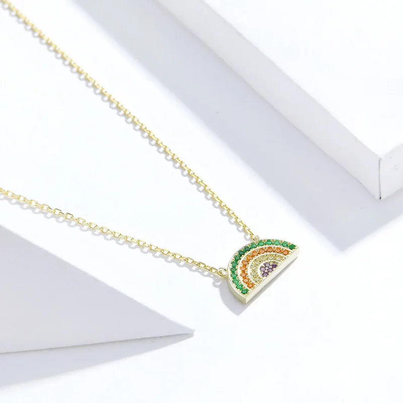 (imagine pentru) Colier Tip Pandora cu Curcubeu placat cu aur de 14 k - SCN378 - Vizualizare 2