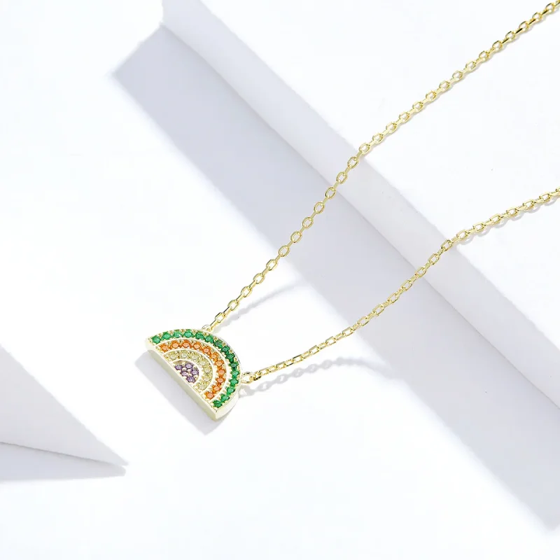 (imagine pentru) Colier Tip Pandora cu Curcubeu placat cu aur de 14 k - SCN378 - Vizualizare 3