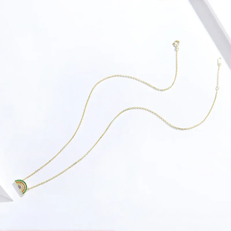 (imagine pentru) Colier Tip Pandora cu Curcubeu placat cu aur de 14 k - SCN378 - Vizualizare 4