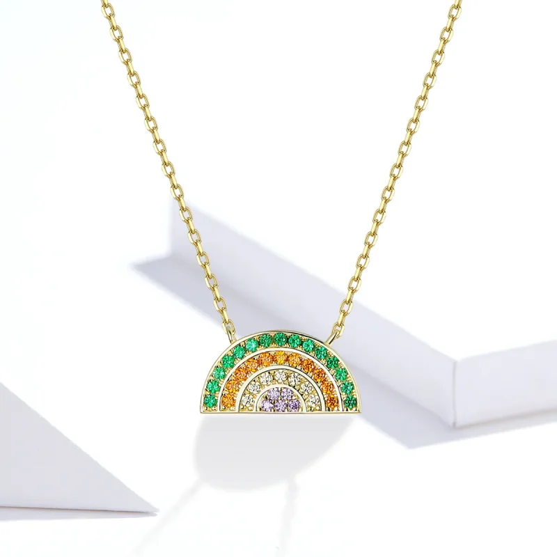 (imagine pentru) Colier Tip Pandora cu Curcubeu placat cu aur de 14 k - SCN378 - Vizualizare 5