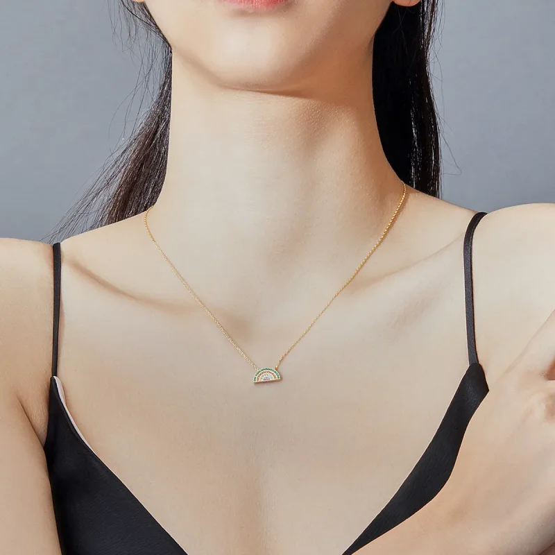 (imagine pentru) Colier Tip Pandora cu Curcubeu placat cu aur de 14 k - SCN378 - Vizualizare 6
