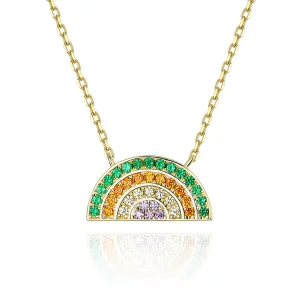 (imagine pentru) Colier Tip Pandora cu Curcubeu placat cu aur de 14 k - SCN378