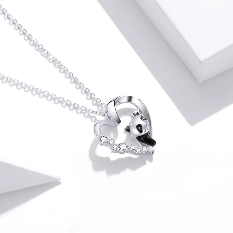 (imagine pentru) Colier Tip Pandora cu Cute Panda Mic din argint - SCN453 - Vizualizare 3