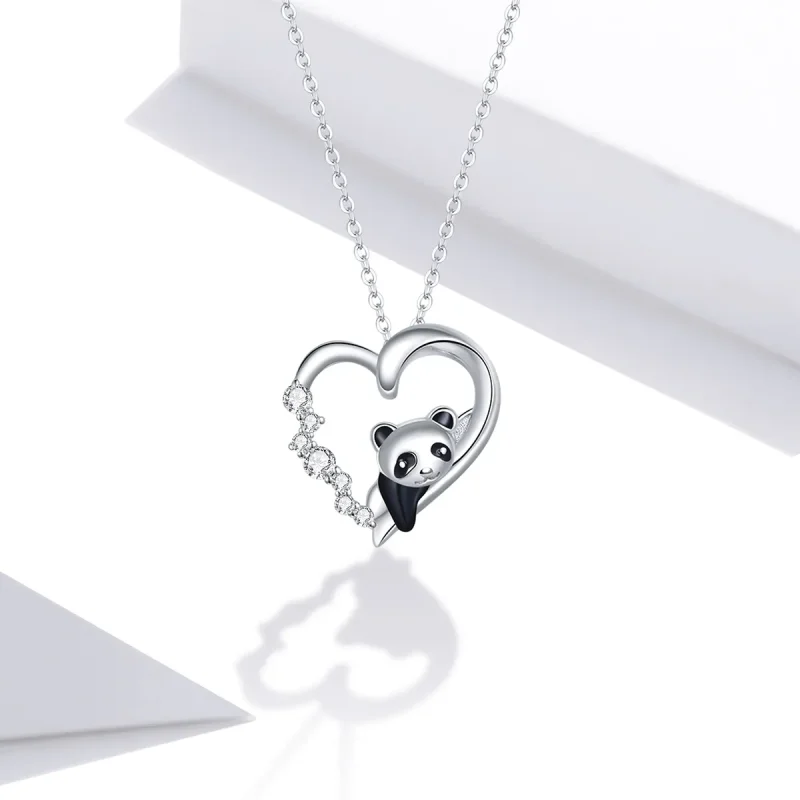 (imagine pentru) Colier Tip Pandora cu Cute Panda Mic din argint - SCN453 - Vizualizare 5