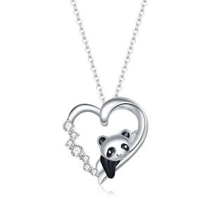 (imagine pentru) Colier Tip Pandora cu Cute Panda Mic din argint - SCN453