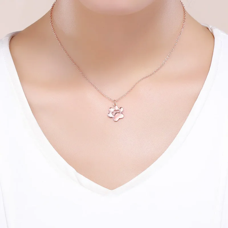 (imagine pentru) Colier Tip Pandora cu Cute Paw din aur rose - SCN275-3 - Vizualizare 6