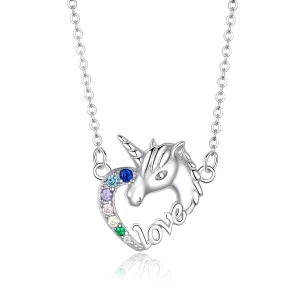 (imagine pentru) Colier Tip Pandora cu Drăguț Unicorn din argint - SCN348