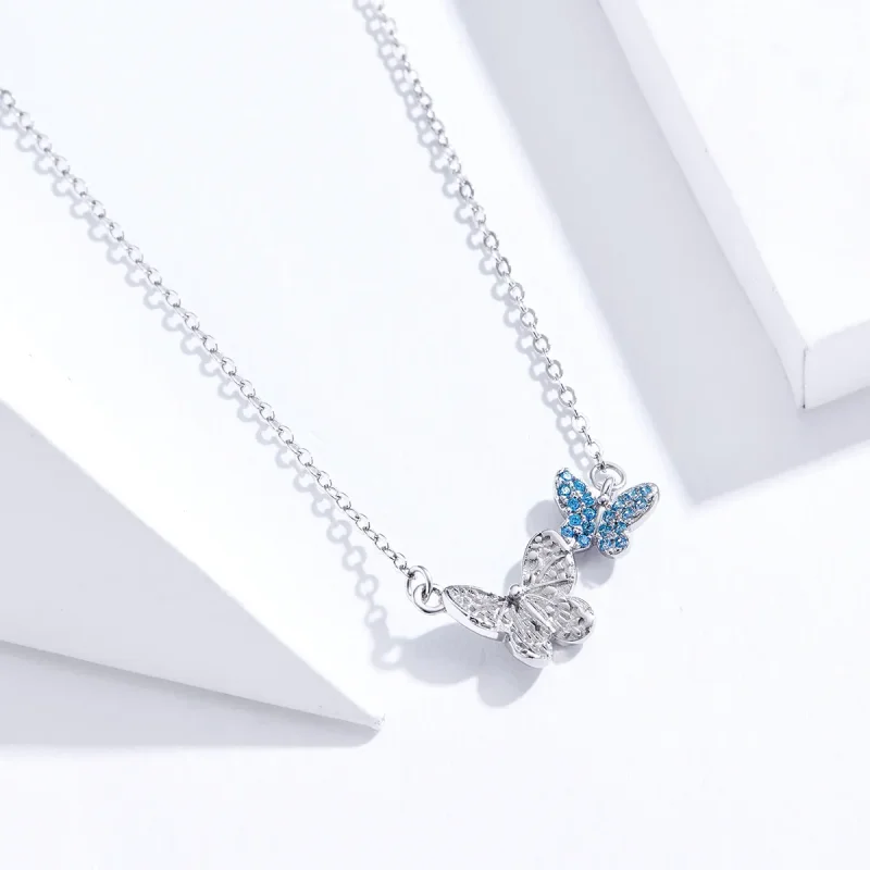 (imagine pentru) Colier Tip Pandora cu Fluture din argint - SCN384 - Vizualizare 2