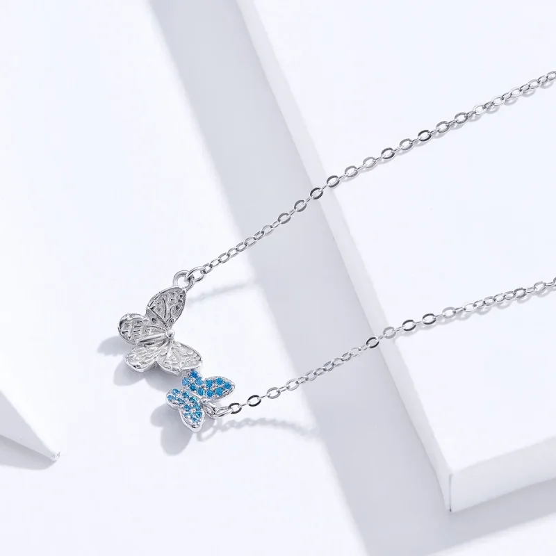 (imagine pentru) Colier Tip Pandora cu Fluture din argint - SCN384 - Vizualizare 3