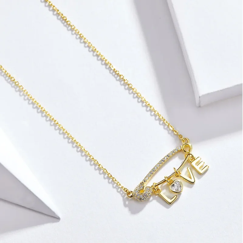 (imagine pentru) Colier Tip Pandora cu Iubeste siguranța placat cu aur de 14 k - SCN324 - Vizualizare 8