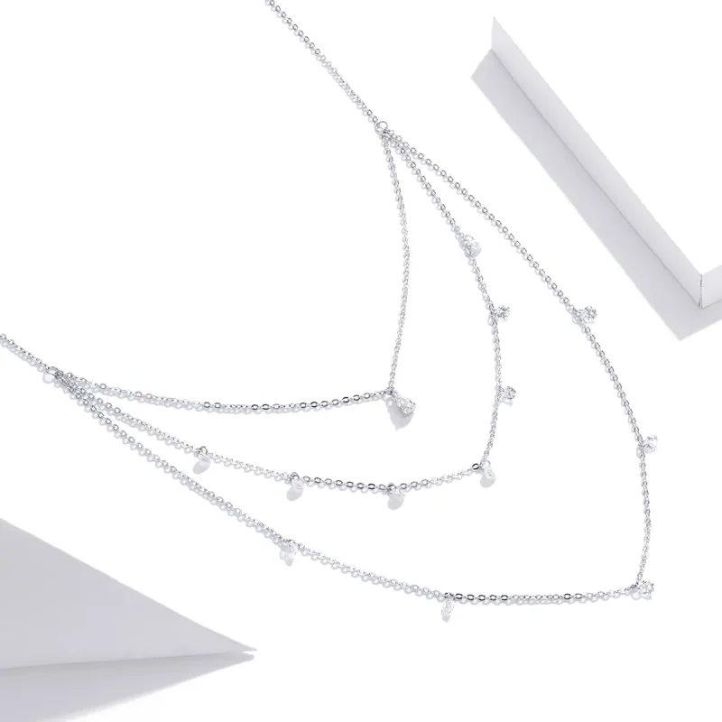 (imagine pentru) Colier Tip Pandora cu Long Strayer Three Strand din argint - SCN429 - Vizualizare 3