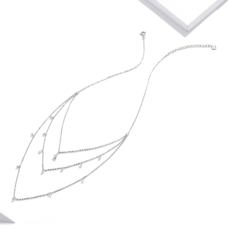(imagine pentru) Colier Tip Pandora cu Long Strayer Three Strand din argint - SCN429 - Vizualizare 4