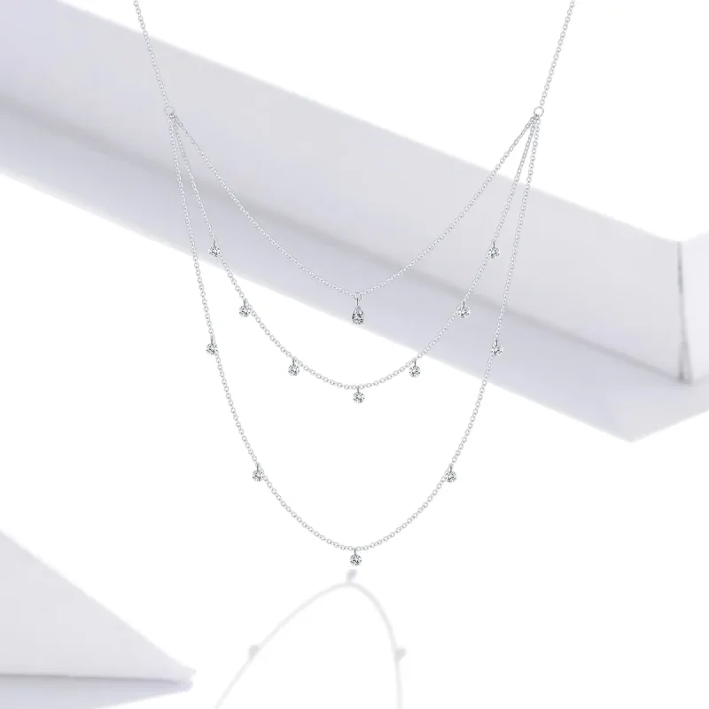 (imagine pentru) Colier Tip Pandora cu Long Strayer Three Strand din argint - SCN429 - Vizualizare 5