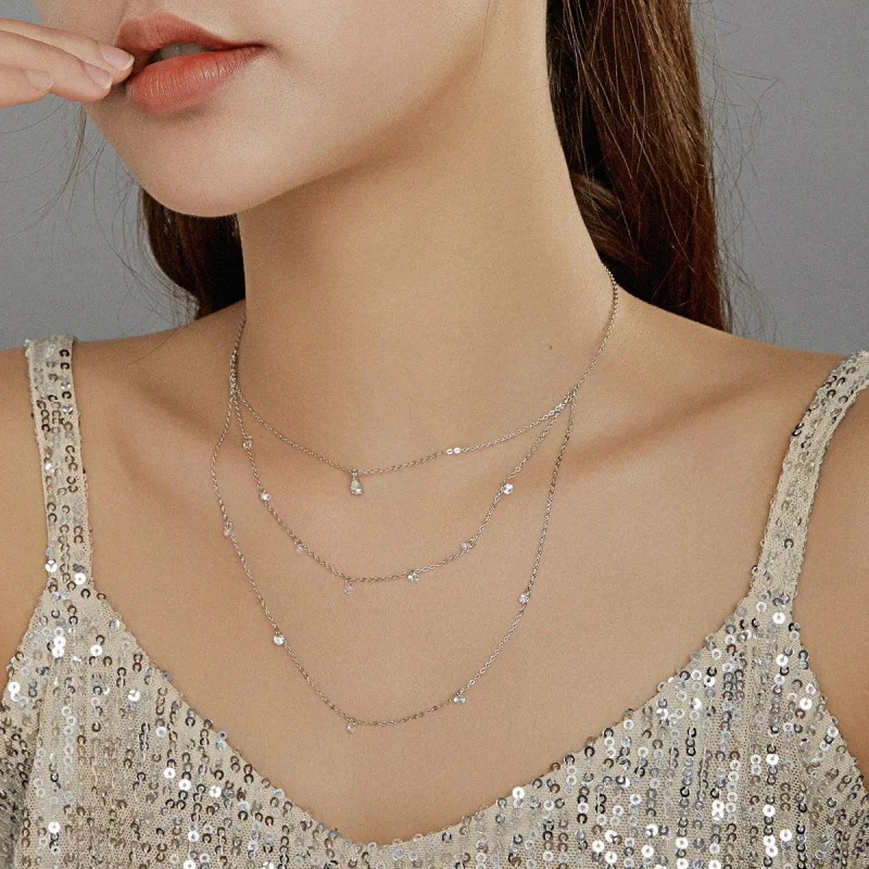 (imagine pentru) Colier Tip Pandora cu Long Strayer Three Strand din argint - SCN429 - Vizualizare 7