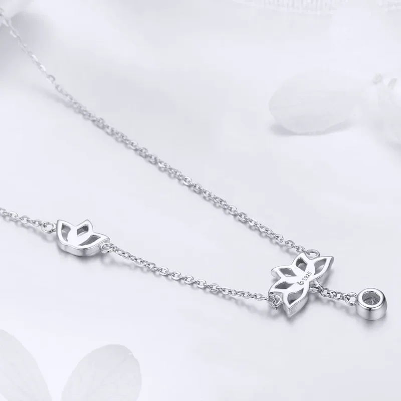 (imagine pentru) Colier Tip Pandora cu Lotus proaspăt din argint - BSN012 - Vizualizare 2