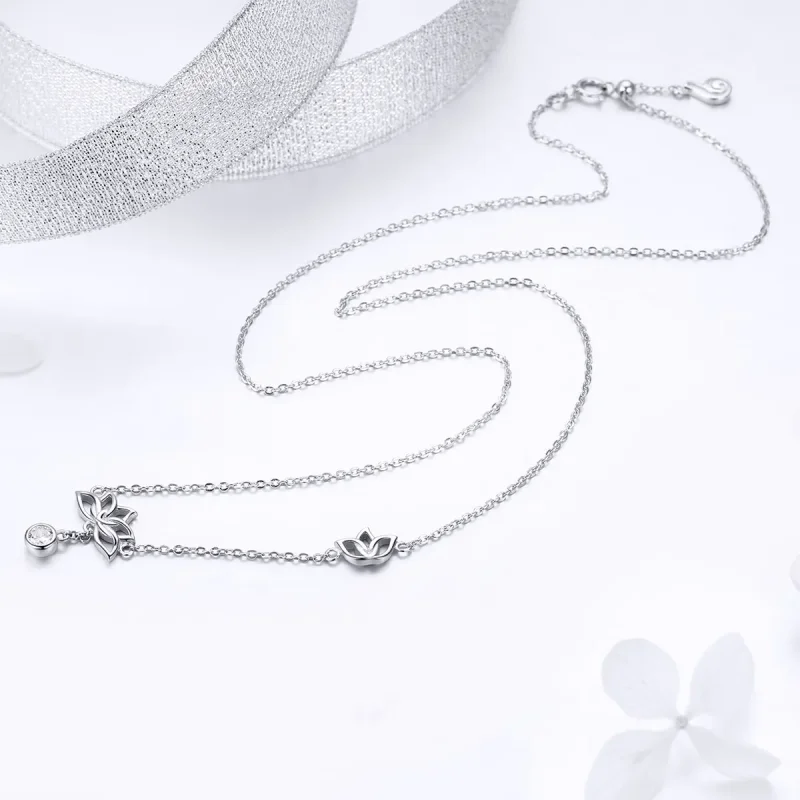 (imagine pentru) Colier Tip Pandora cu Lotus proaspăt din argint - BSN012 - Vizualizare 3