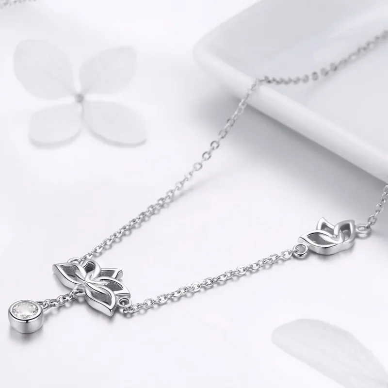 (imagine pentru) Colier Tip Pandora cu Lotus proaspăt din argint - BSN012 - Vizualizare 5