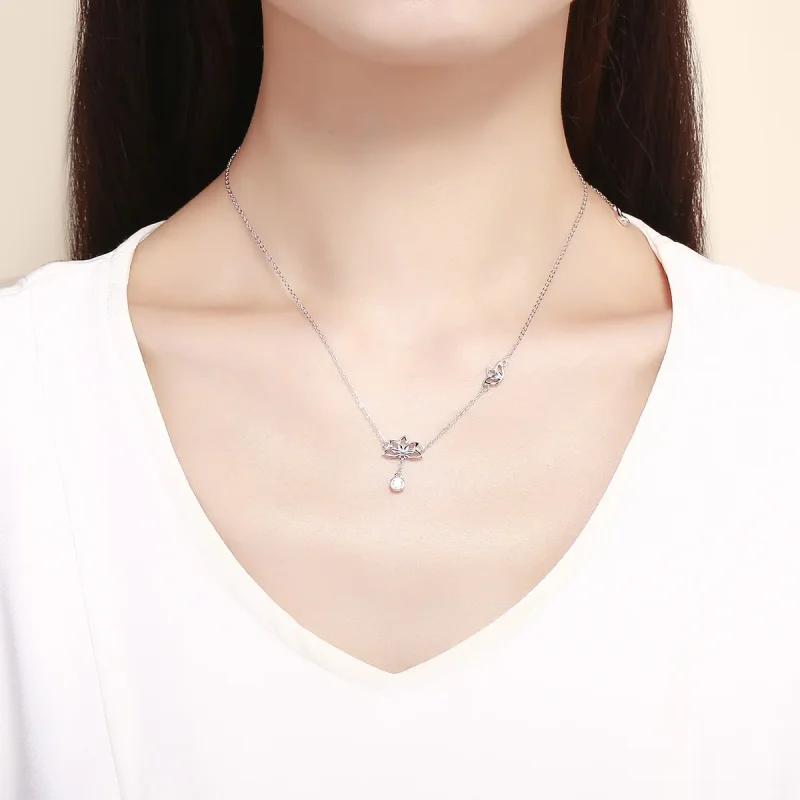 (imagine pentru) Colier Tip Pandora cu Lotus proaspăt din argint - BSN012 - Vizualizare 6