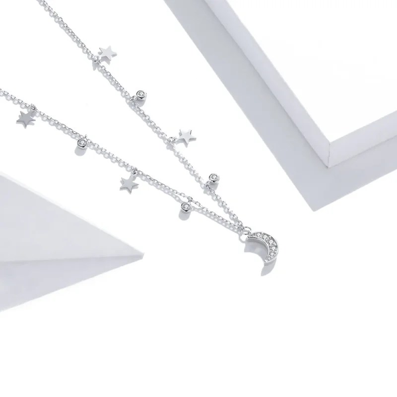 (imagine pentru) Colier Tip Pandora cu Luna stea de vis din argint - SCN420 - Vizualizare 2
