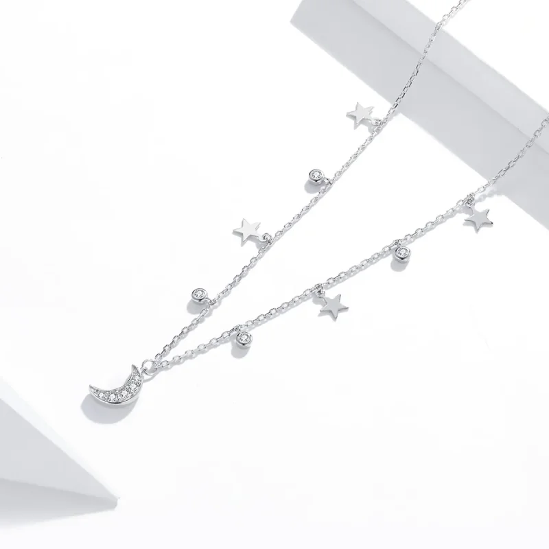 (imagine pentru) Colier Tip Pandora cu Luna stea de vis din argint - SCN420 - Vizualizare 3