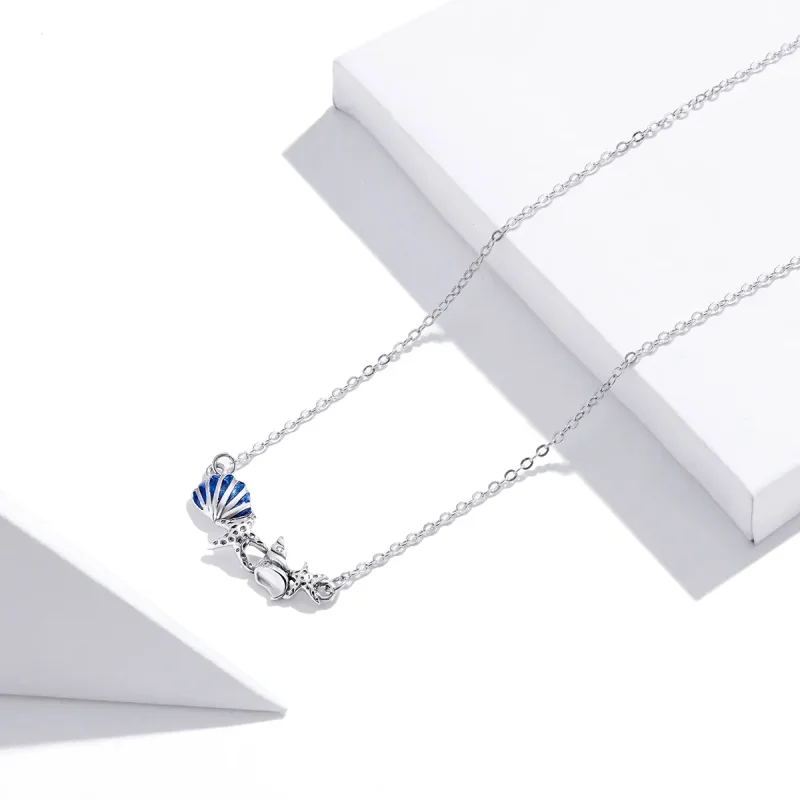 (imagine pentru) Colier Tip Pandora cu Oceanul de vară din argint - SCN407 - Vizualizare 4