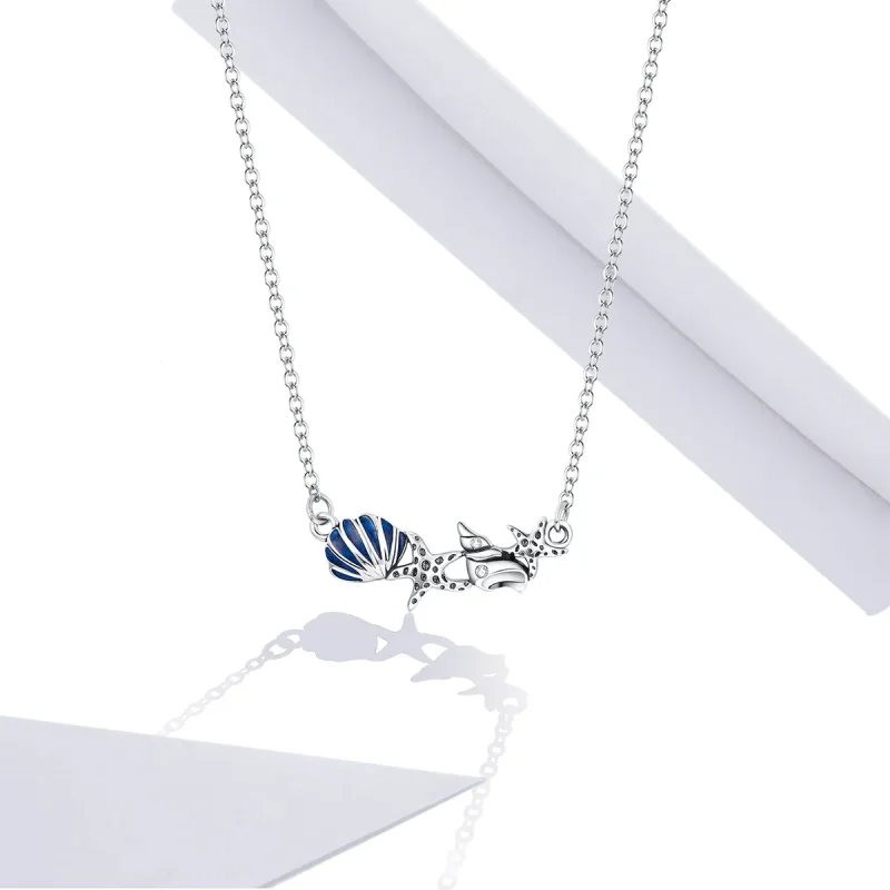 (imagine pentru) Colier Tip Pandora cu Oceanul de vară din argint - SCN407 - Vizualizare 5
